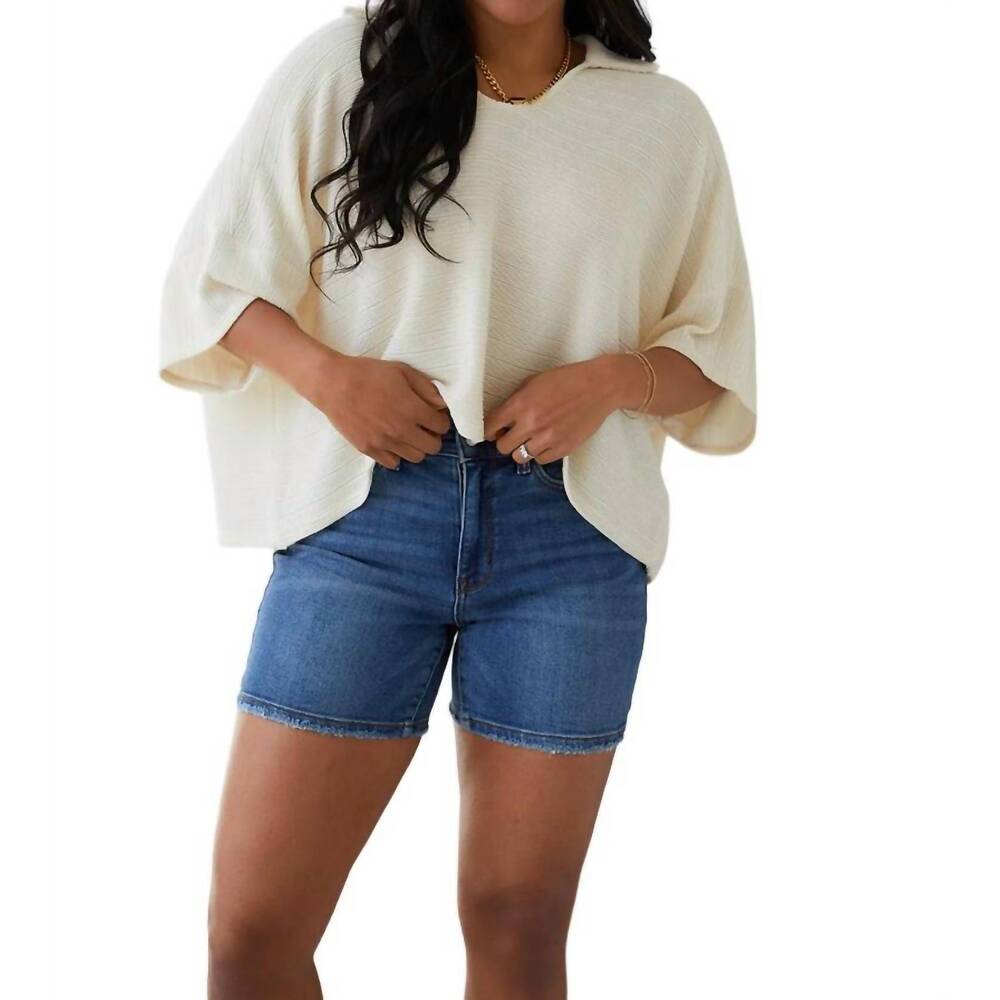 NEW HAILEY & CO brianna boxy crop top in cream